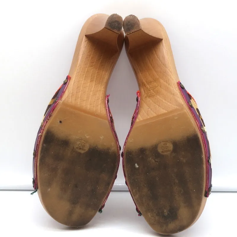 Moschino Cheap and Chic Bow Clog Sandals Leopard Print Size 40 High Heel Slides