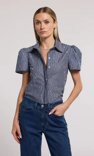 Murphy pearl embellished pinstripe