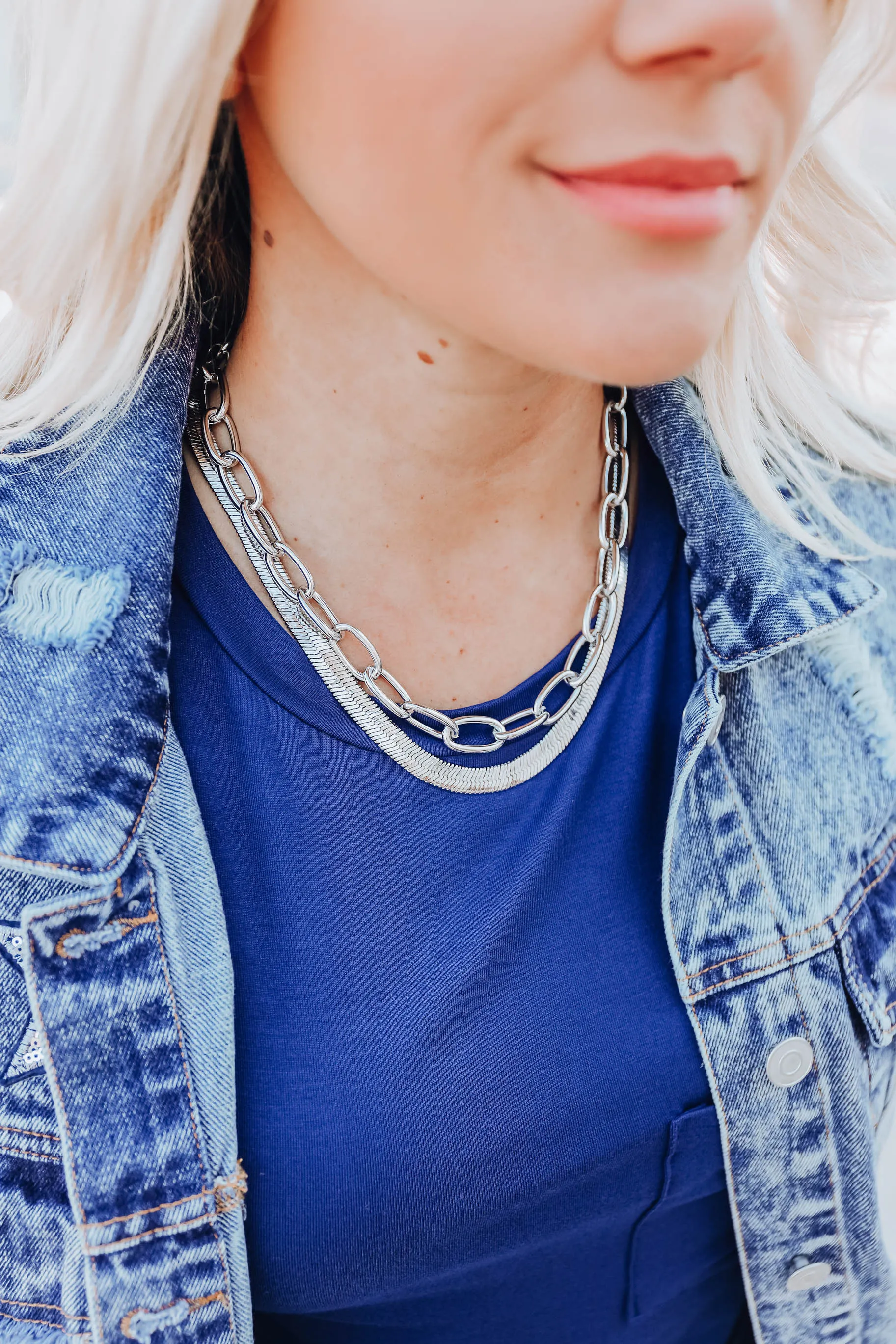 Never Enough Layered Chain Necklace - Silver