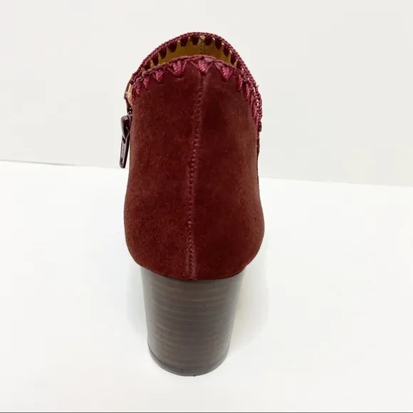 NIB Jack Rogers Marlow Suede Burgundy Booties