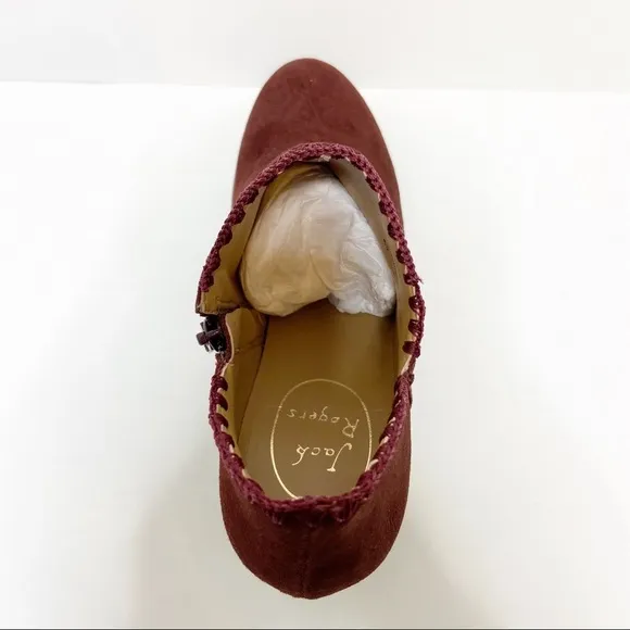 NIB Jack Rogers Marlow Suede Burgundy Booties