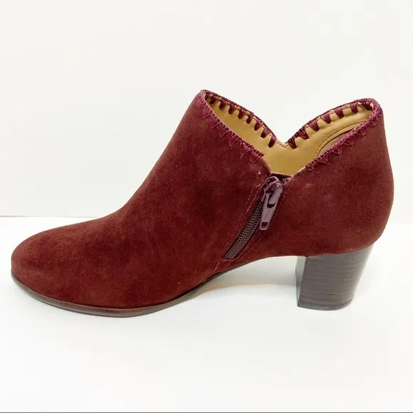 NIB Jack Rogers Marlow Suede Burgundy Booties