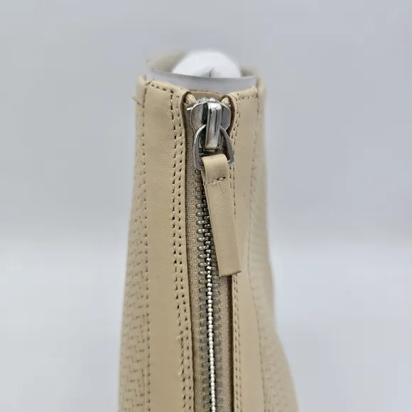 NWOT Sanctuary Ready Leather Peep Toe Zip Booties, Oatmilk (Light Tan), Sz. 9.5M