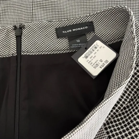 NWT Club Monaco Mini Skirt Draped pleats at front wrap design flattering size 12