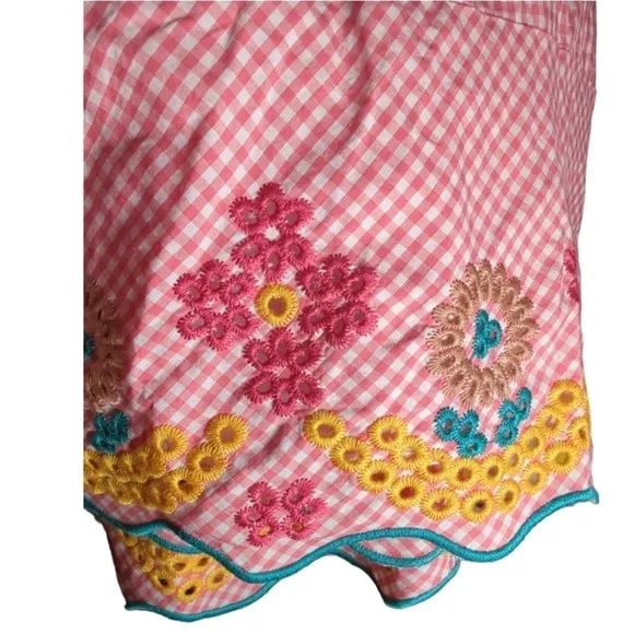 NWT Madewell Embroidered Gingham Circle Skirt Size 0