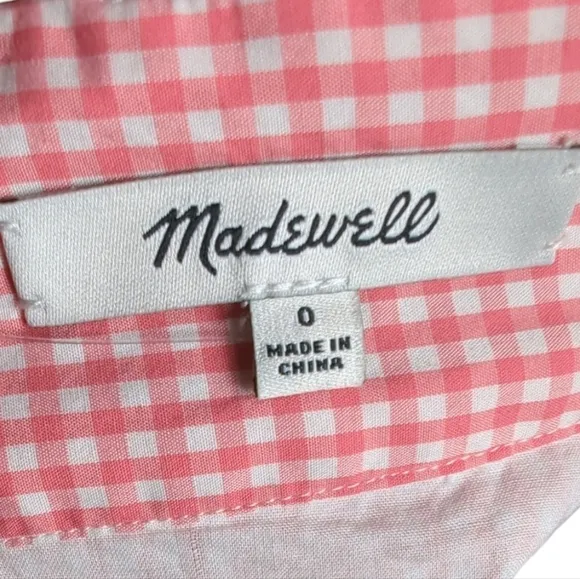 NWT Madewell Embroidered Gingham Circle Skirt Size 0