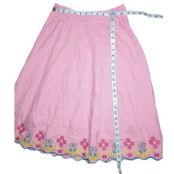 NWT Madewell Embroidered Gingham Circle Skirt Size 0