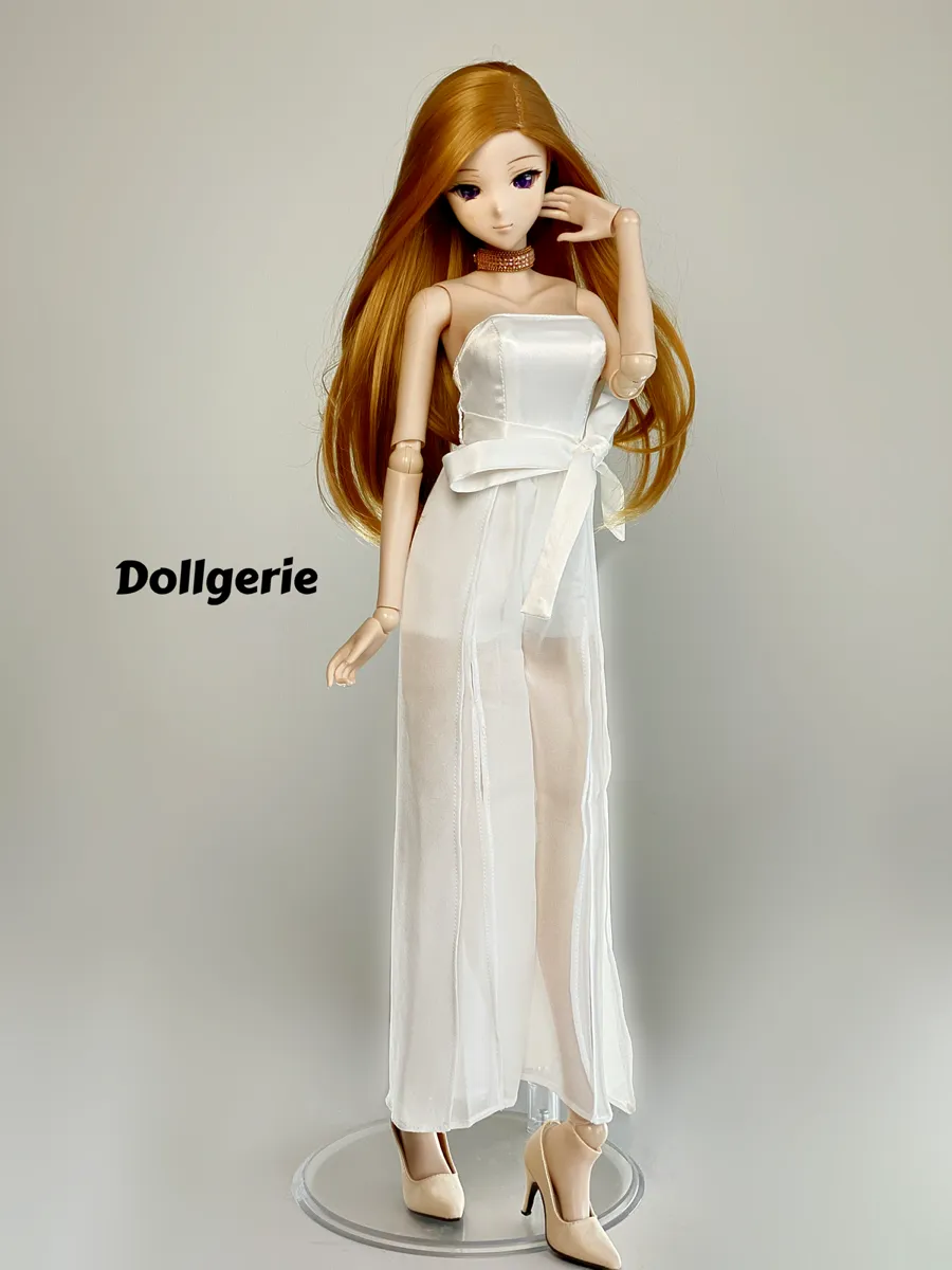 Off Shoulder White Big Bow Jumpsuit for SmartDoll