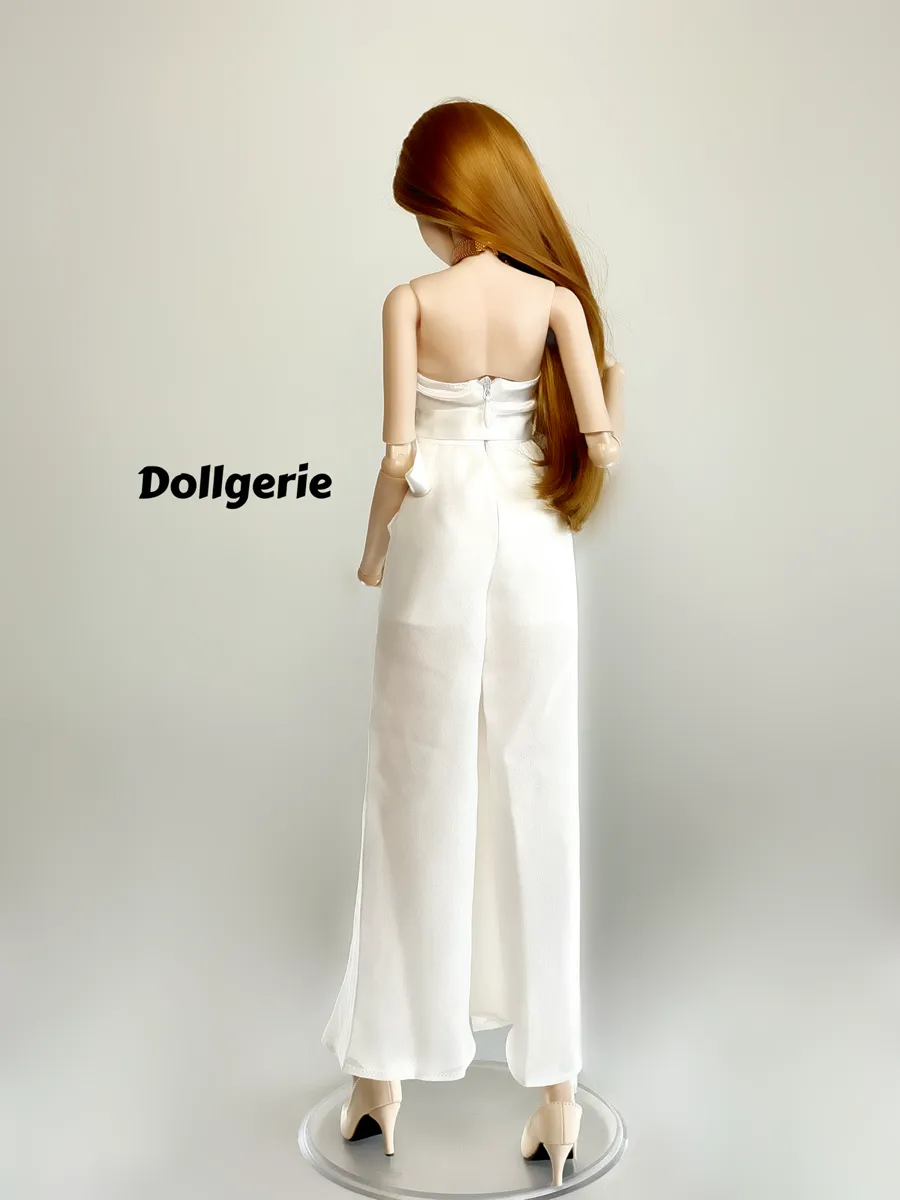 Off Shoulder White Big Bow Jumpsuit for SmartDoll