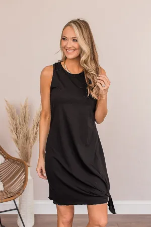 On The Next Level Knot Dress- Black