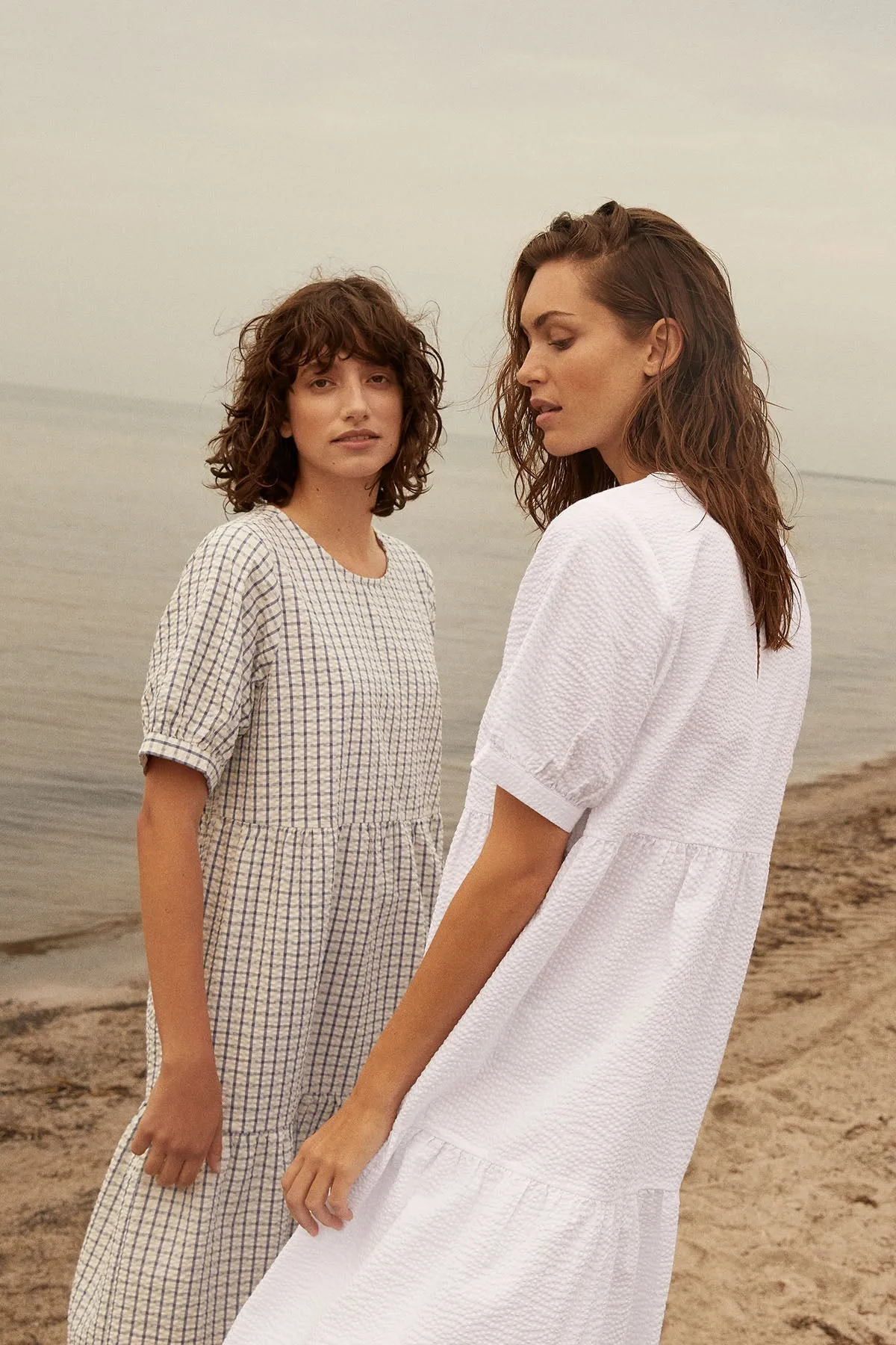 Part Two Iane Dress (Grey Blue Check) - FINAL SALE