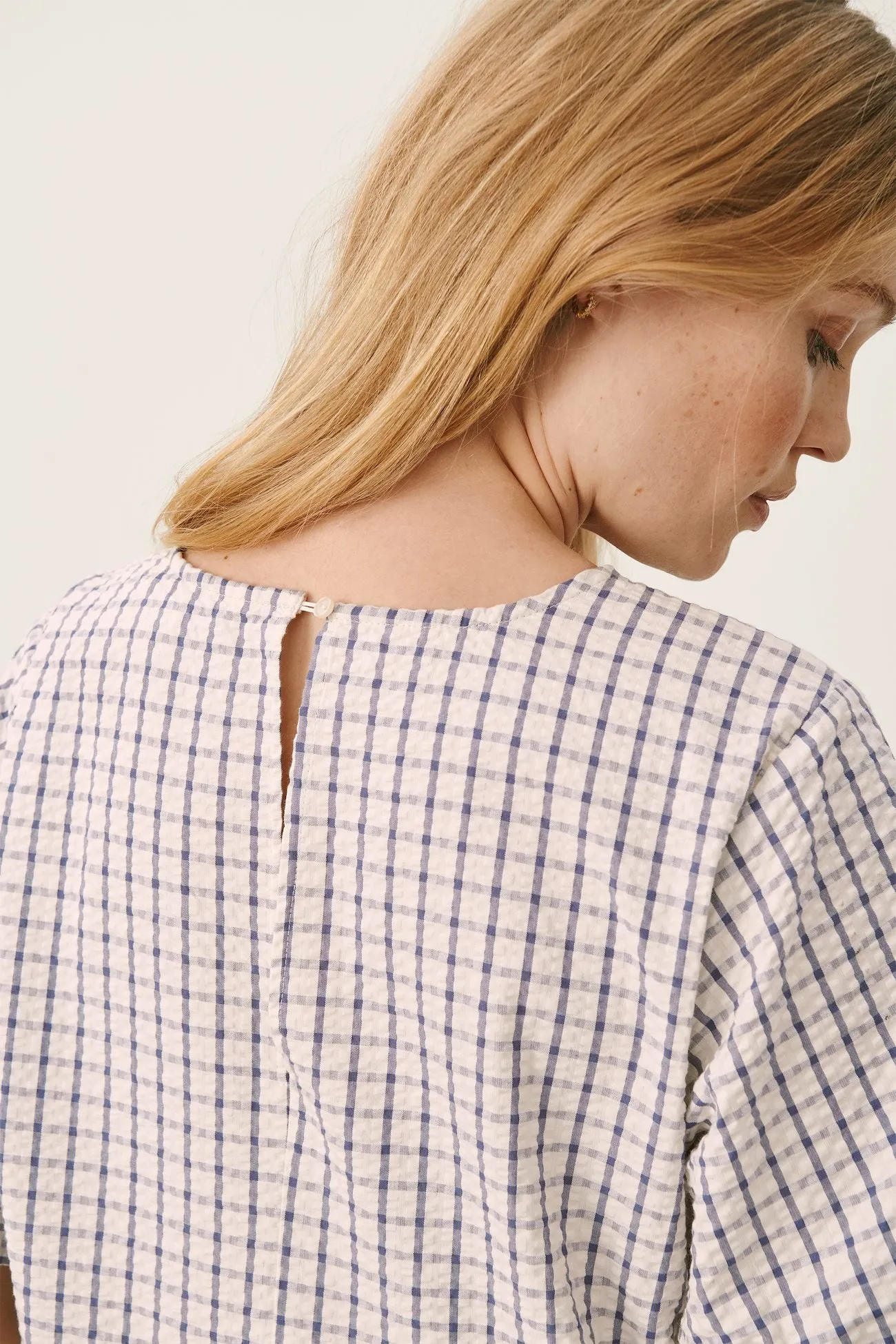 Part Two Iane Dress (Grey Blue Check) - FINAL SALE