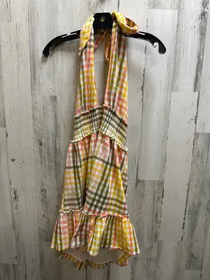 Plaid Pattern Dress Casual Short Aerie, Size M