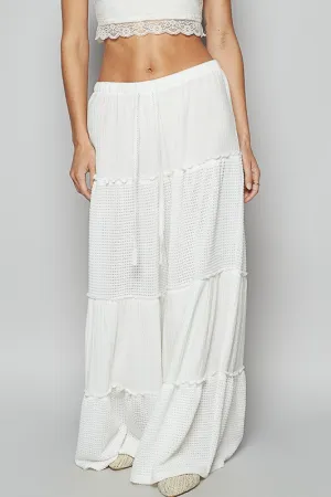 POL Waffle-Knit Drawstring Wide Leg Pants