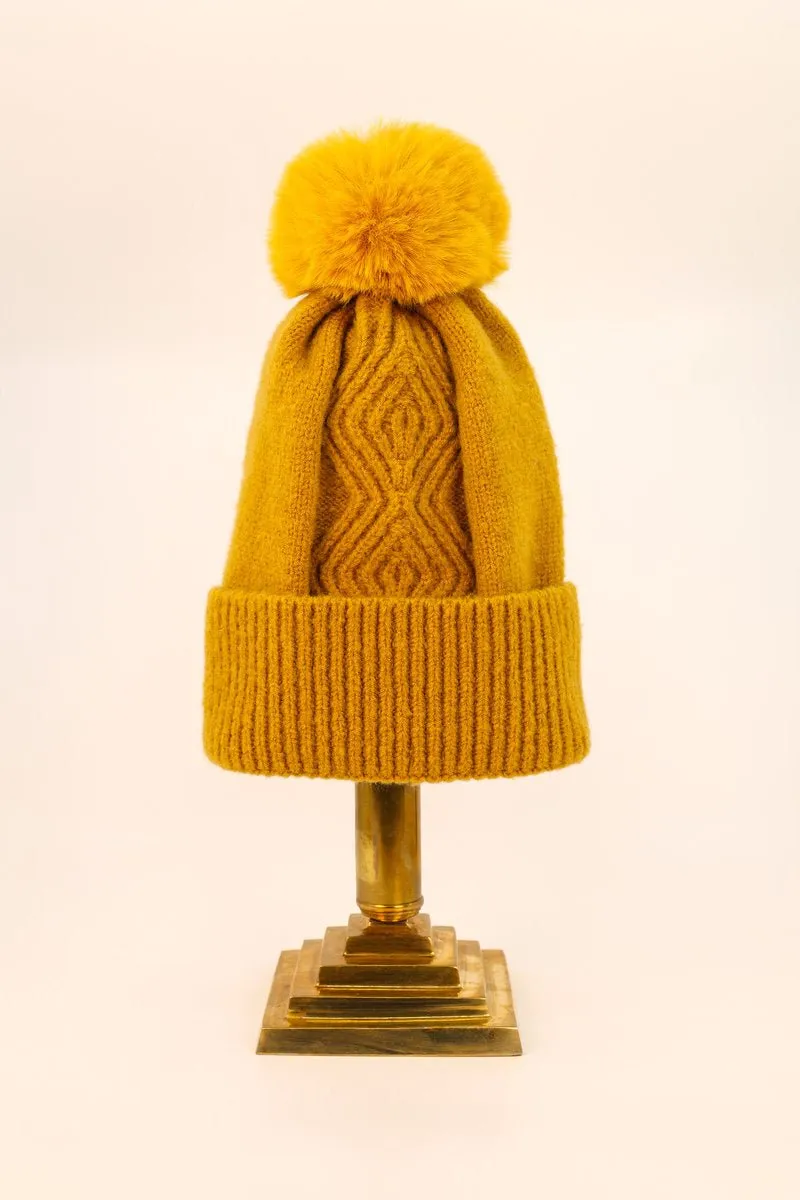 Powder Ingrid Bobble Hat Mustard