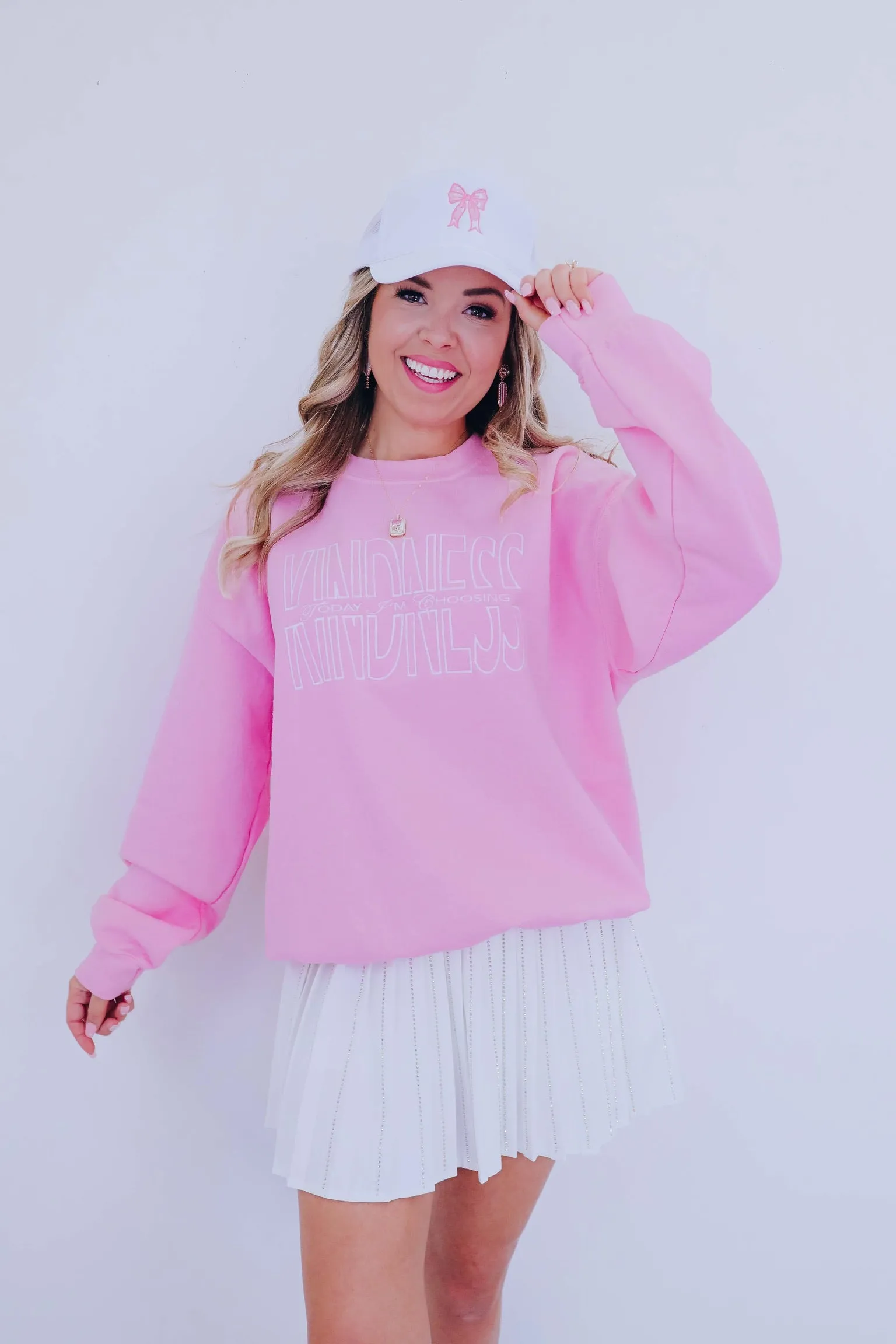 "Today I'm Choosing Kindness" Embroidered Graphic Sweatshirt