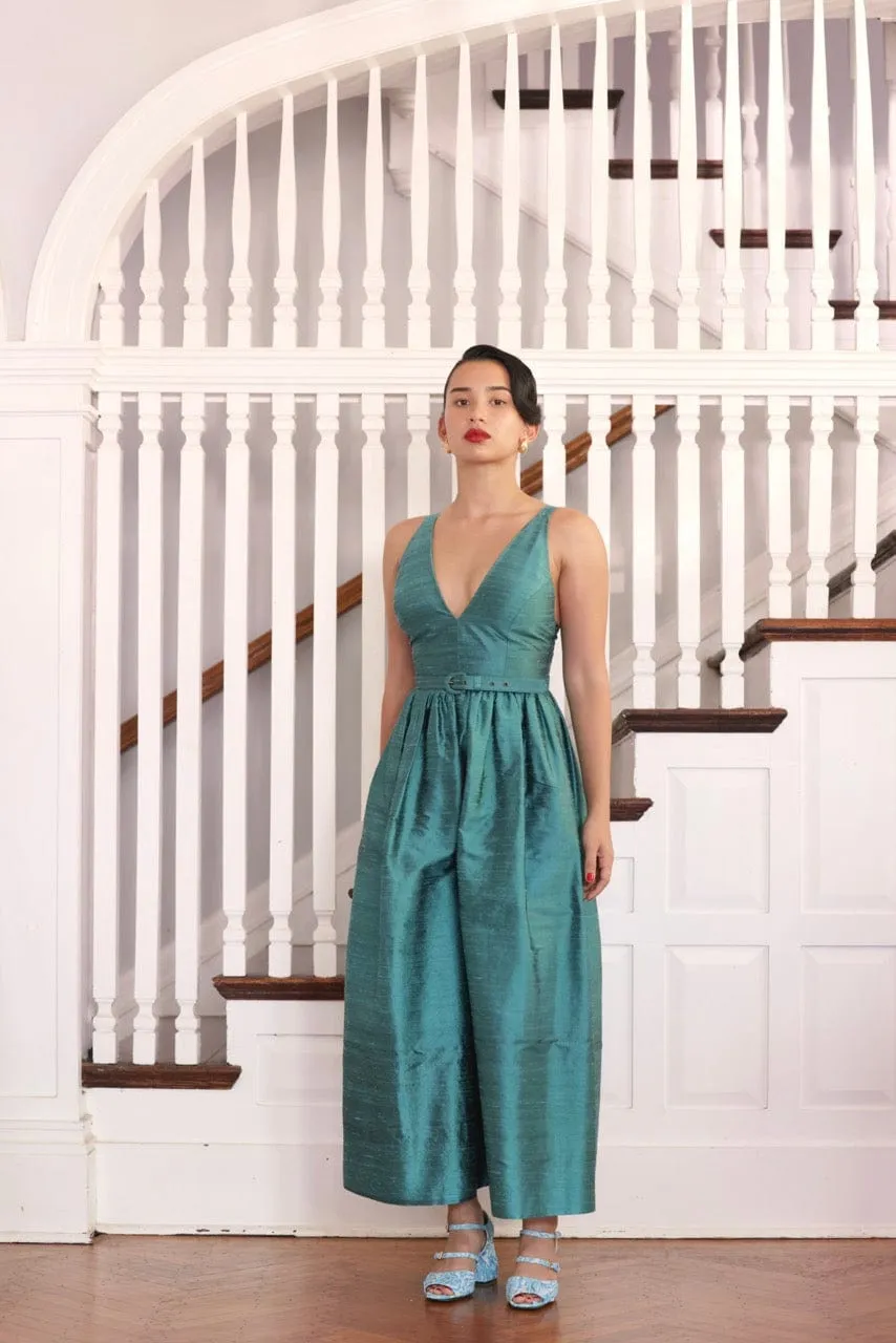 Quynh Jumpsuit in Silk Dupioni