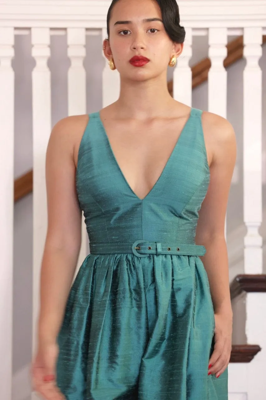 Quynh Jumpsuit in Silk Dupioni