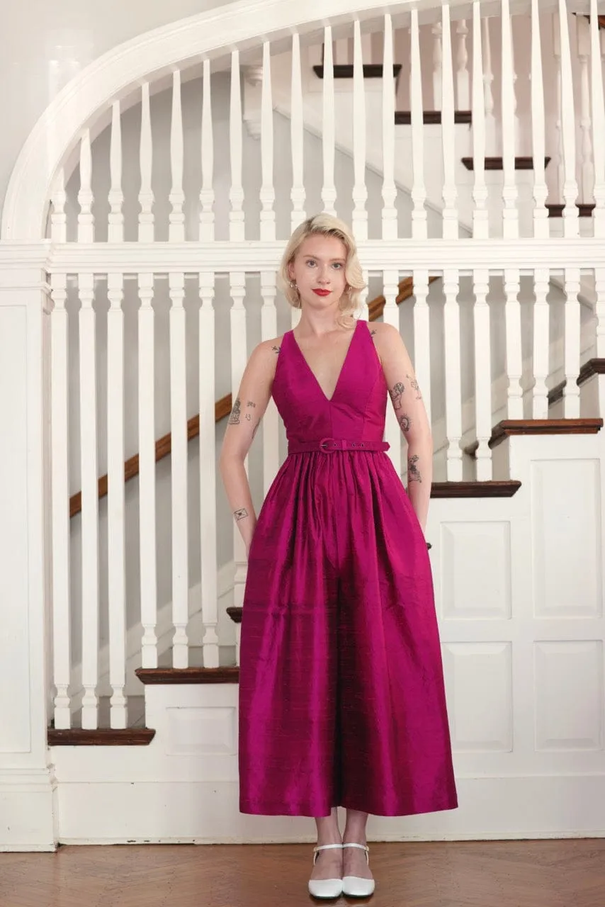 Quynh Jumpsuit in Silk Dupioni