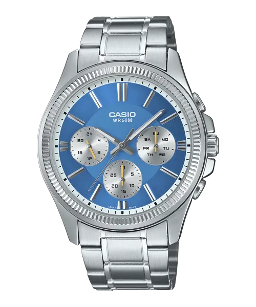 Reloj casual correa de Acero inoxidable MTP-1375D-2A2V