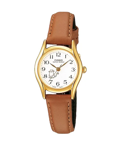 Reloj casual correa de cuero LTP-1094Q-7B8