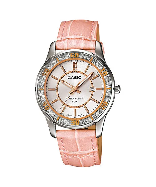 Reloj casual correa de cuero LTP-1358L-4AV