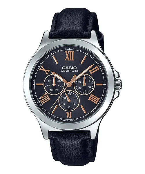 Reloj casual correa de cuero MTP-V300L-1A2