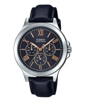 Reloj casual correa de cuero MTP-V300L-1A2