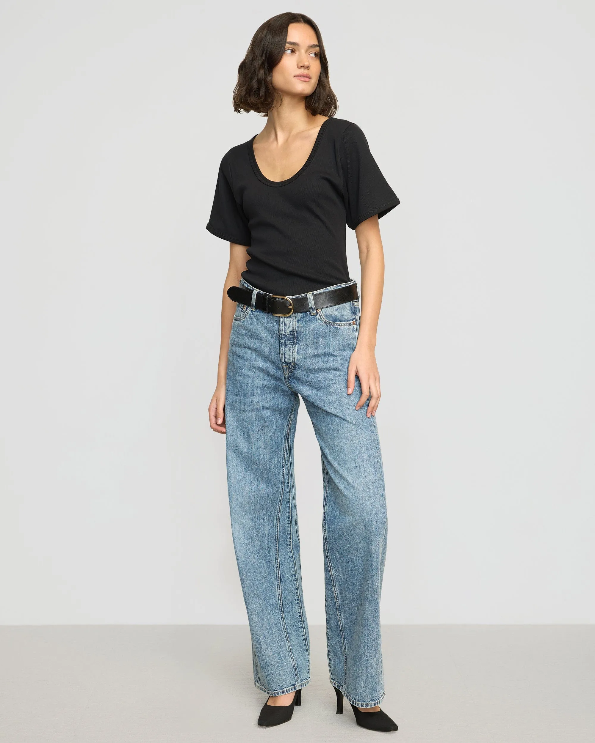 Renee Sculpted Scoop-Neck Tee