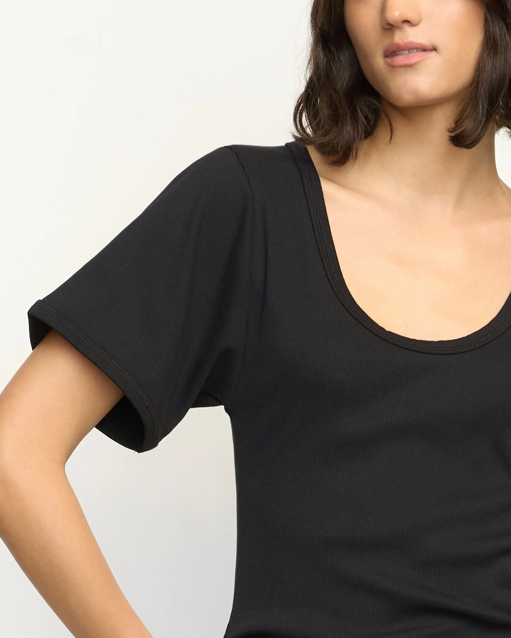 Renee Sculpted Scoop-Neck Tee