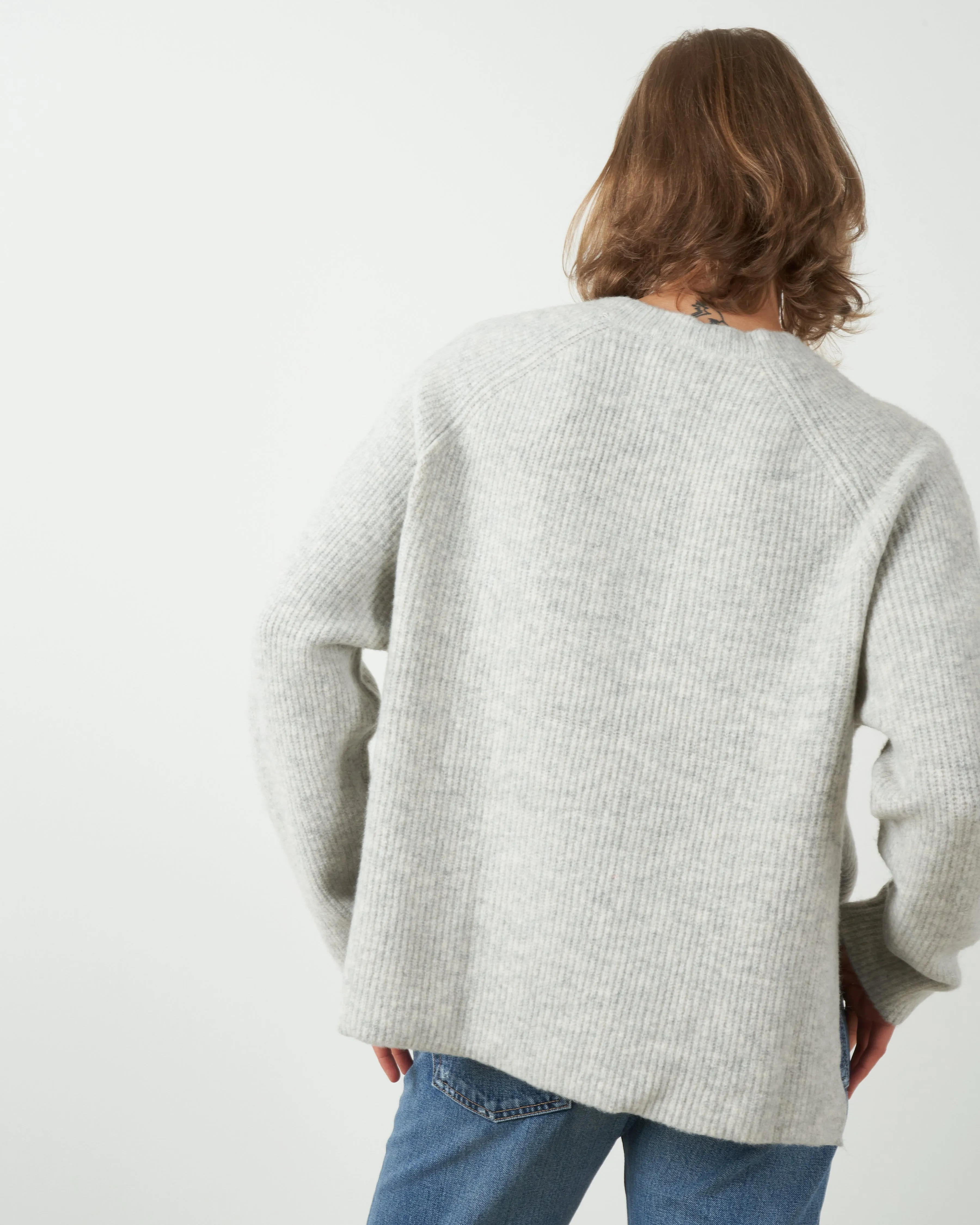ribbed crewneck - light grey
