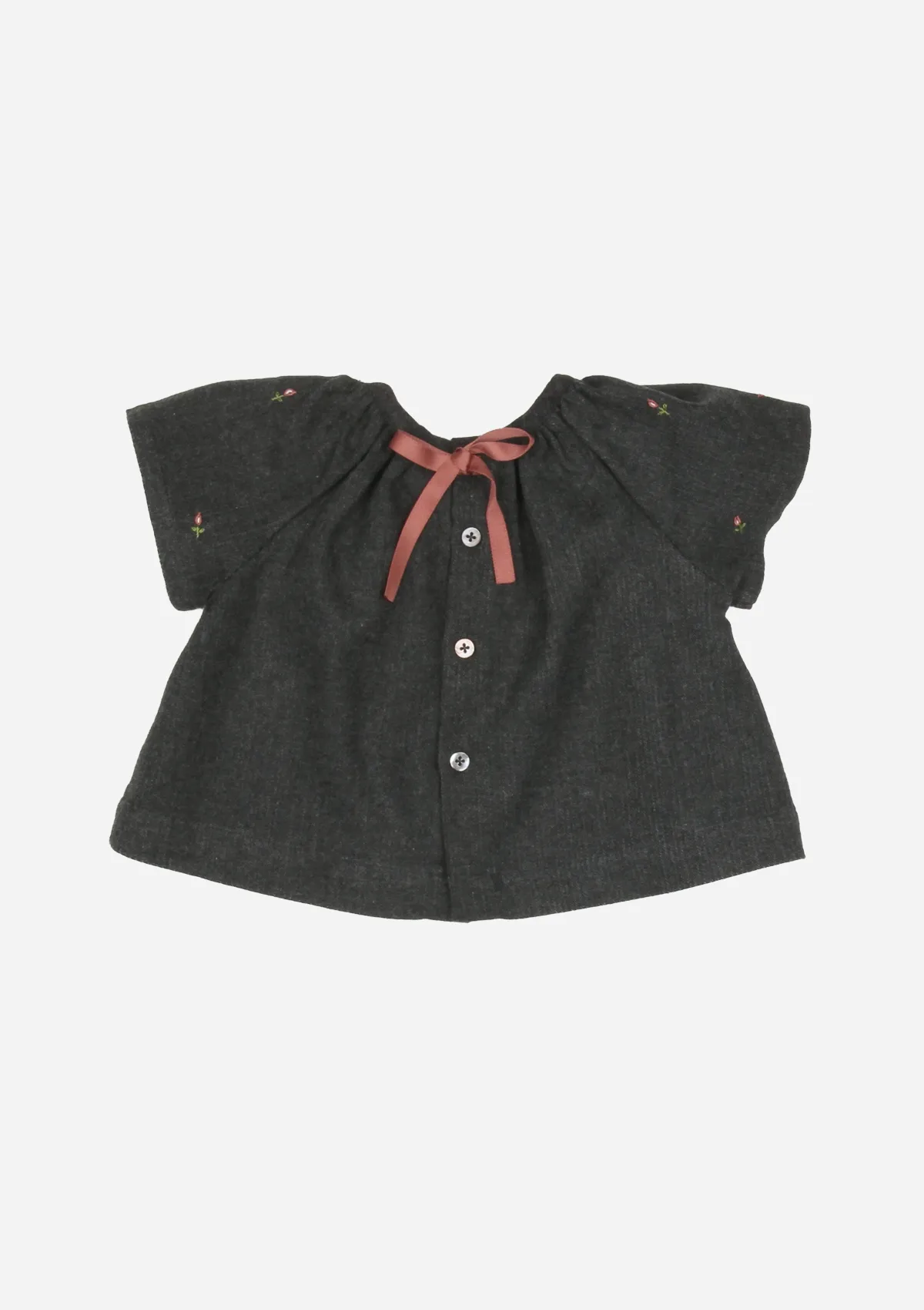 Rose Buds Top with Gathered Pants, Anthracite