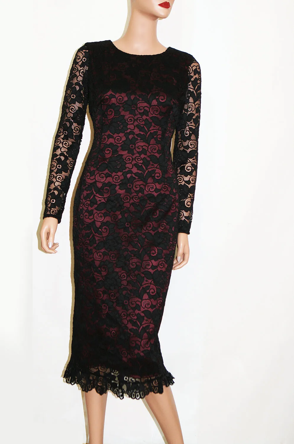 Rosewood Lace dress with Long Sleeves