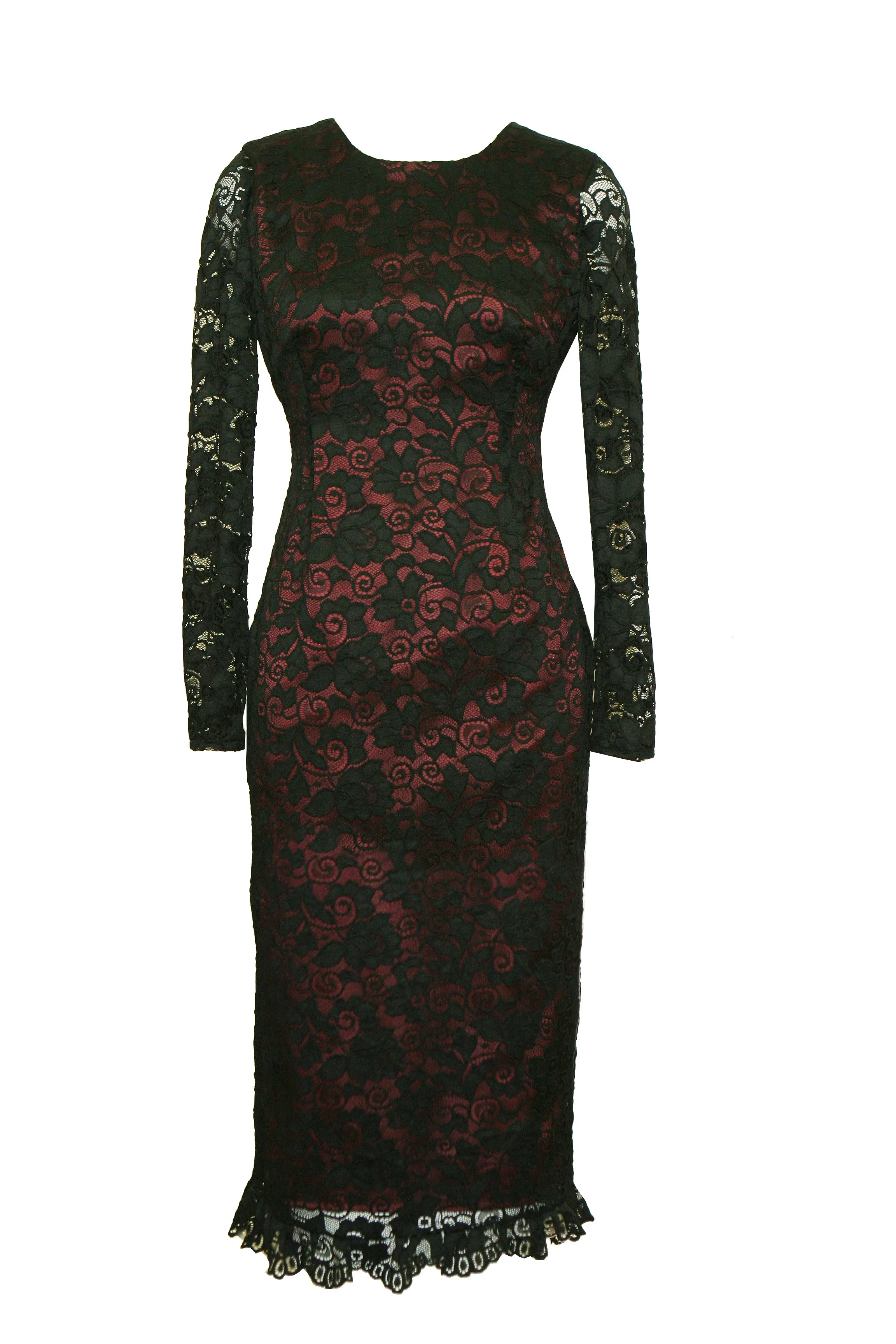 Rosewood Lace dress with Long Sleeves
