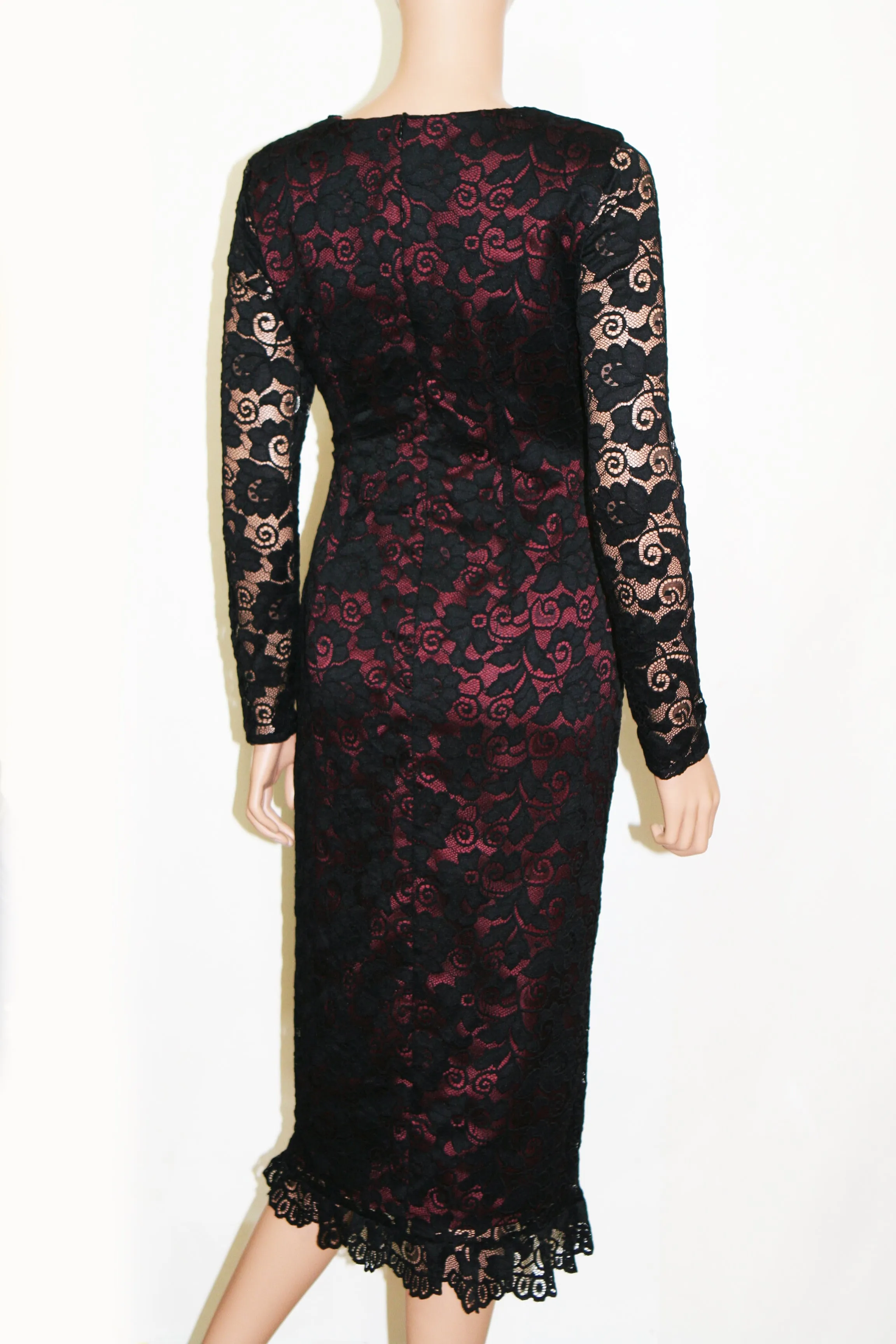 Rosewood Lace dress with Long Sleeves