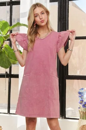 Ruffled Cap Sleeve Dress