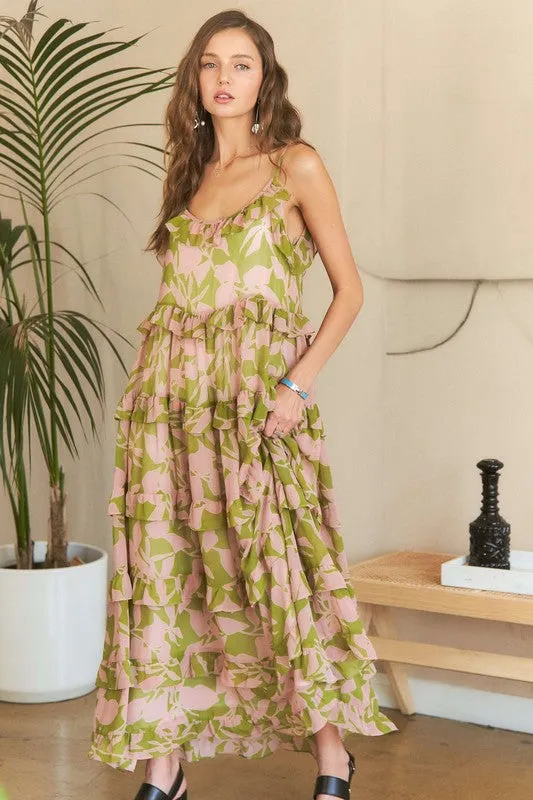 Ruffled Tiered Scoop Neck Cami Dress