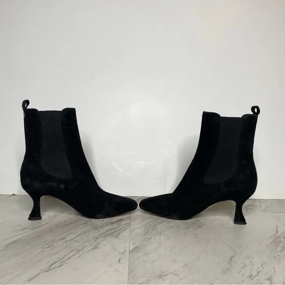 Sam Edelman Lani Black Suede Chelsea Bootie 5 1/2