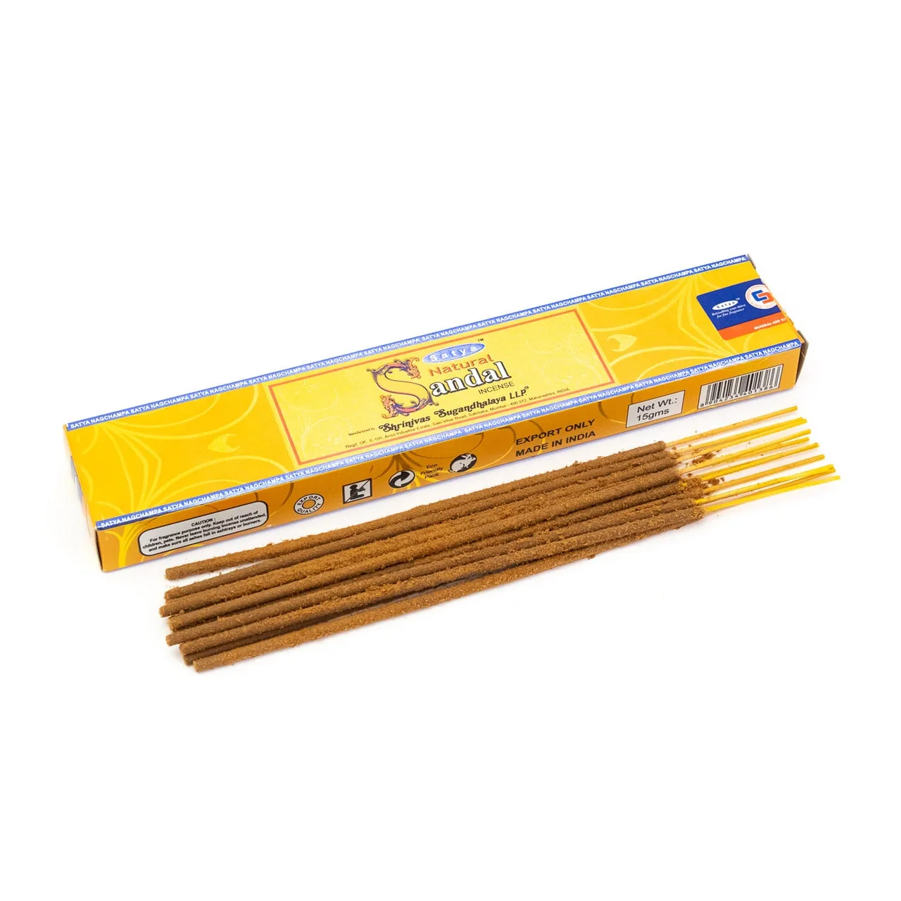 Satya Natural Sandal (Chandan) 15g | 1 Pack (12 Sticks)