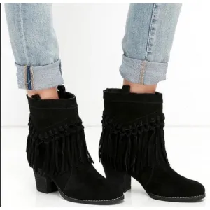 Sbicca 'Sound' Fringe Suede Bootie 8
