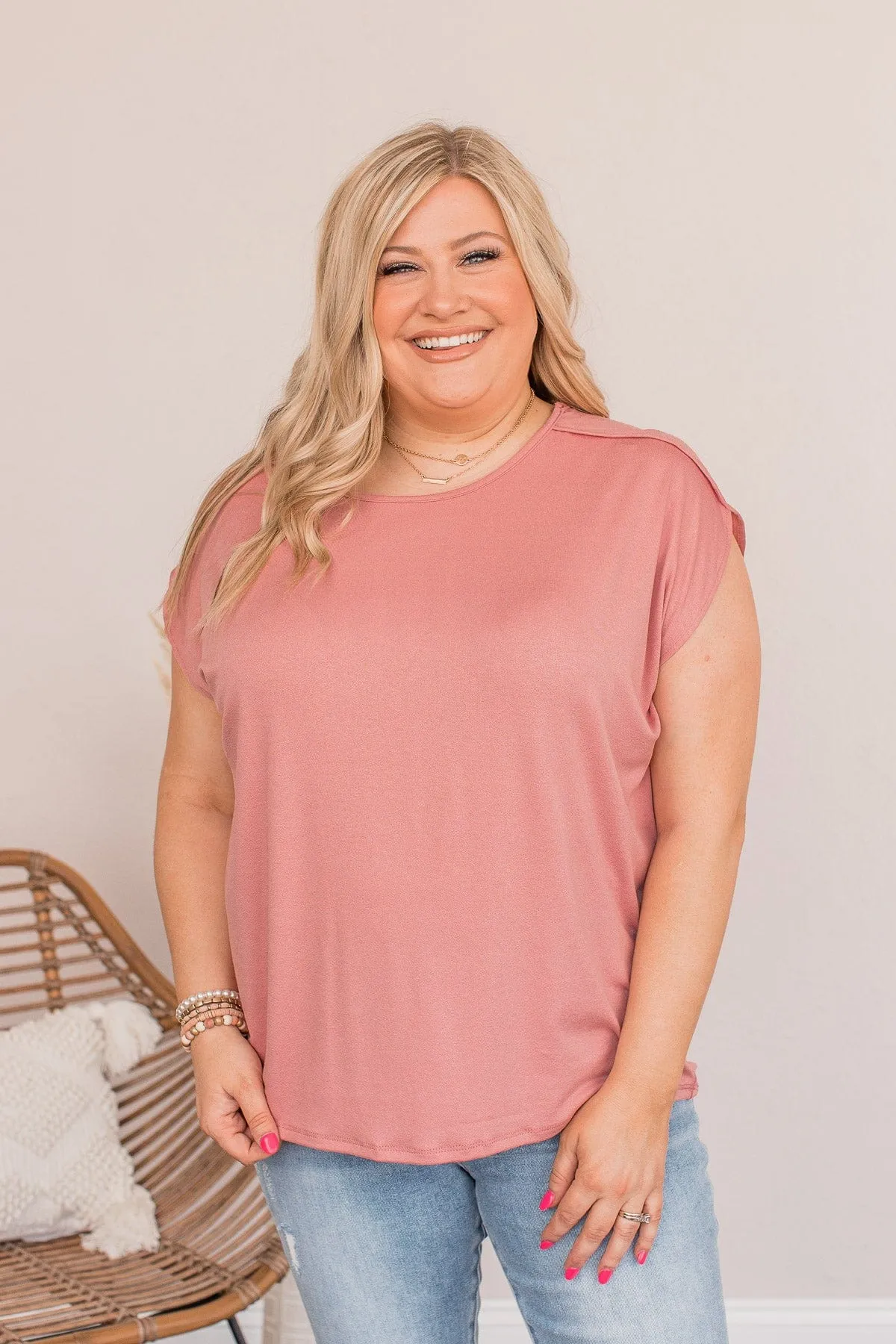 Shake Things Up Sleeveless Top- Dusty Pink