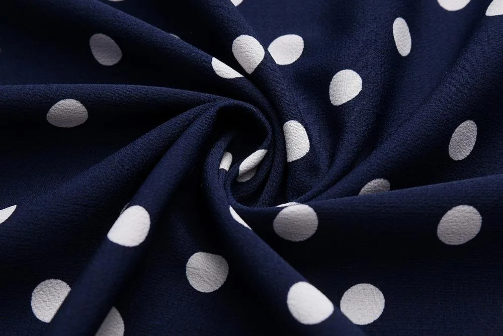 Short Sleeve Polka Dot Maxi Dress
