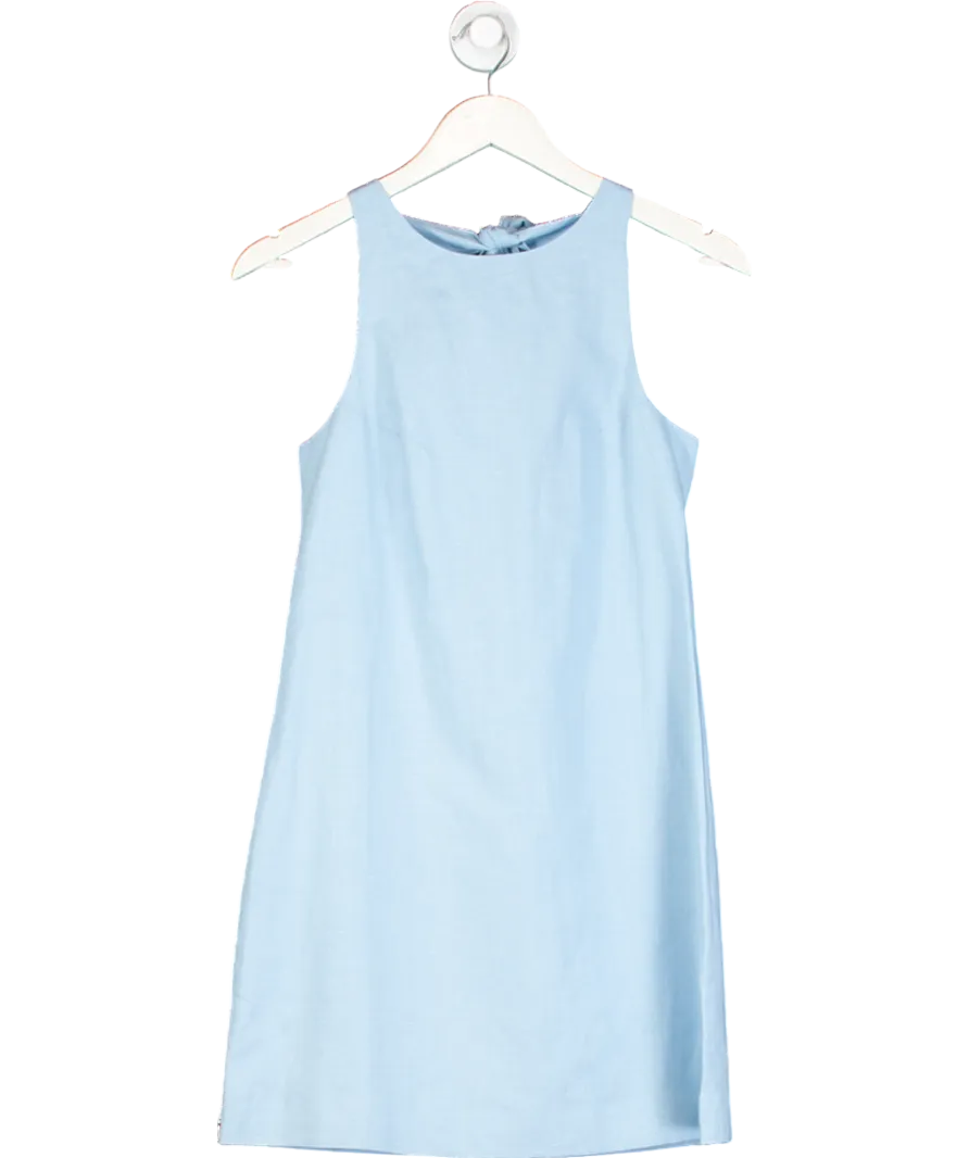 Sinead Keary Blue "The Victoria" - Linen Bow Dress UK 6