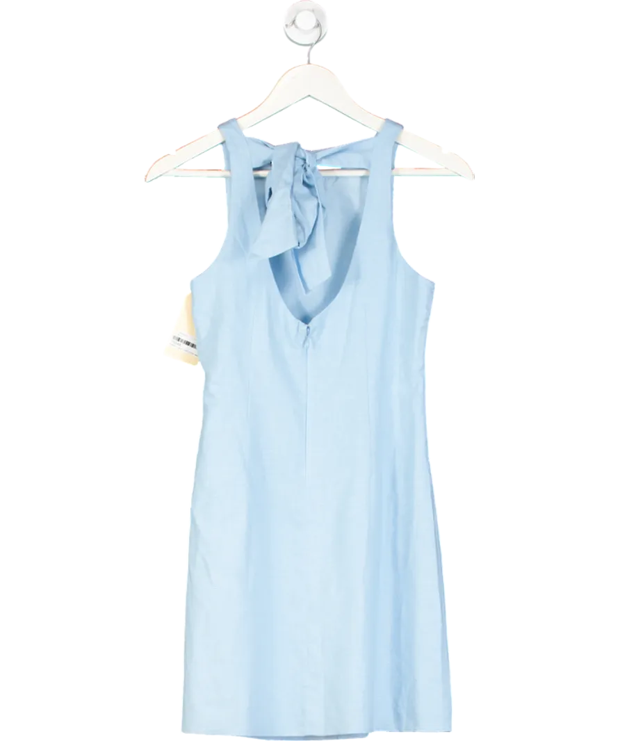 Sinead Keary Blue "The Victoria" - Linen Bow Dress UK 6