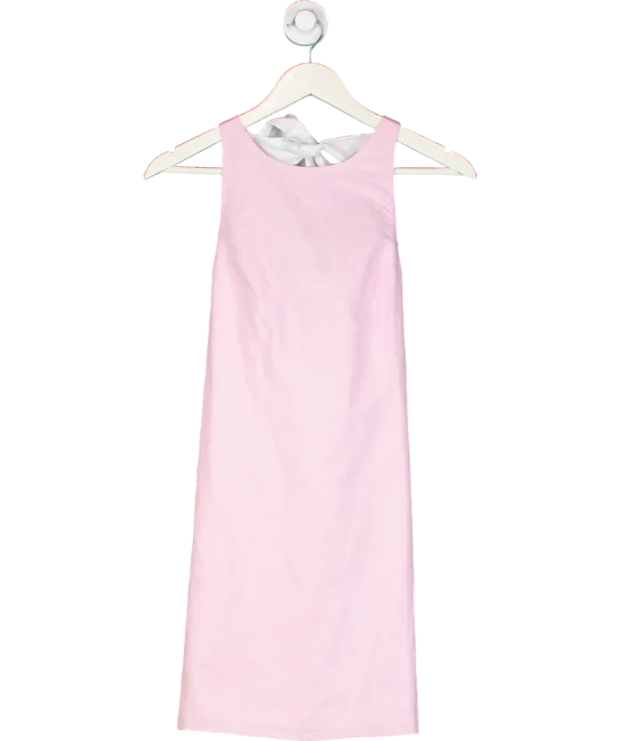 Sinead Keary Pink "The Victoria" - Linen Bow Dress UK 6