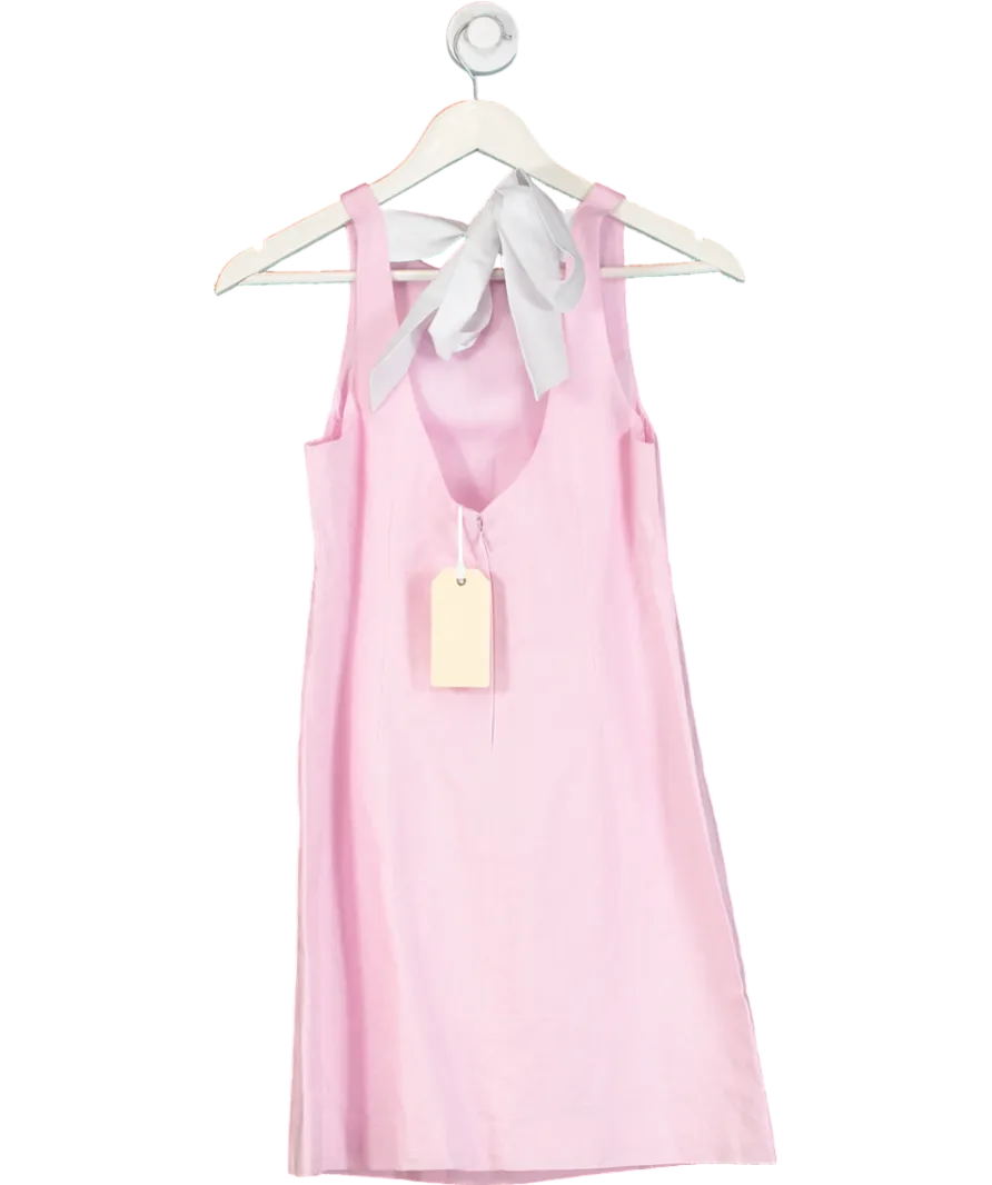 Sinead Keary Pink "The Victoria" - Linen Bow Dress UK 6