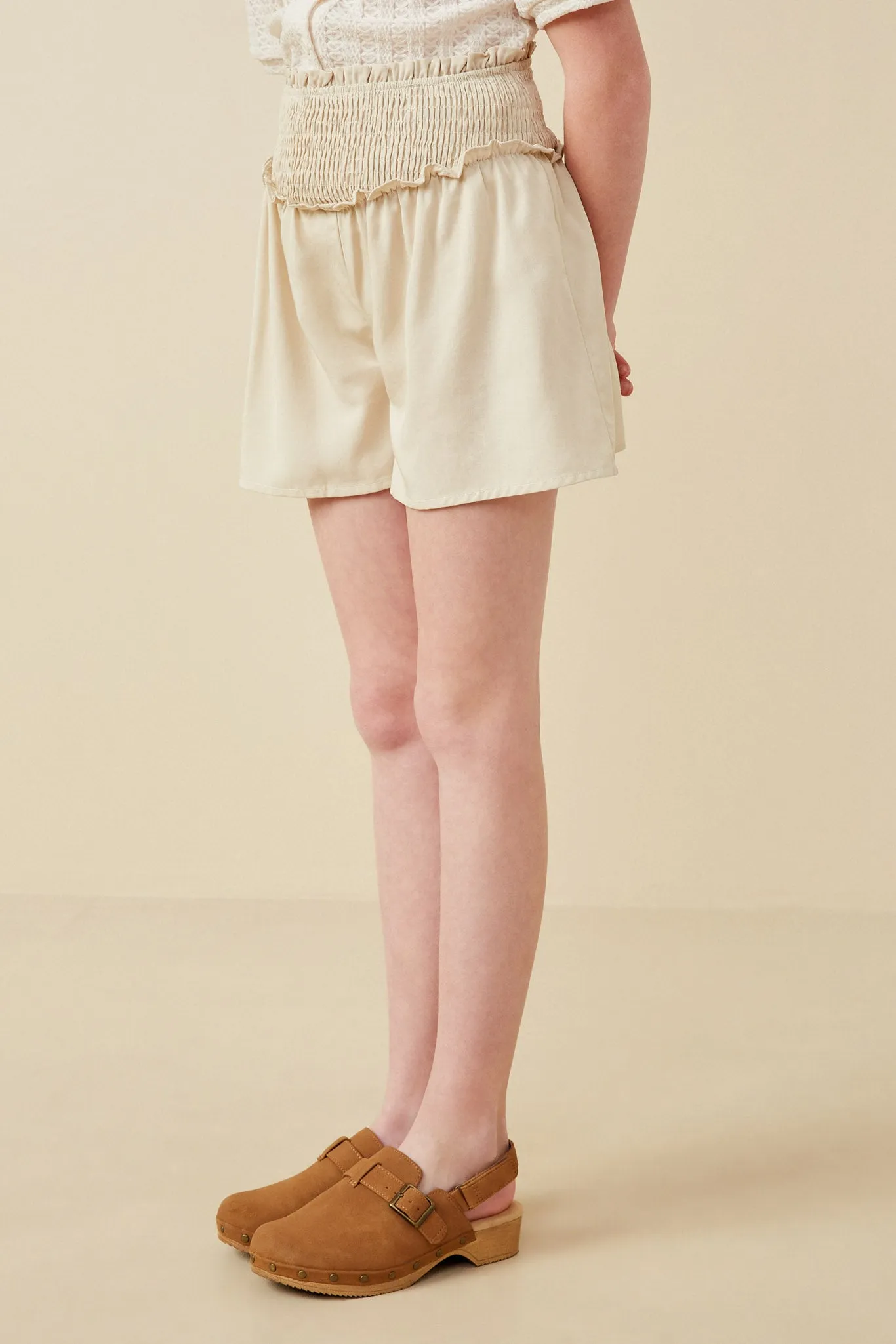 Smocked Detail Relaxed Shorts