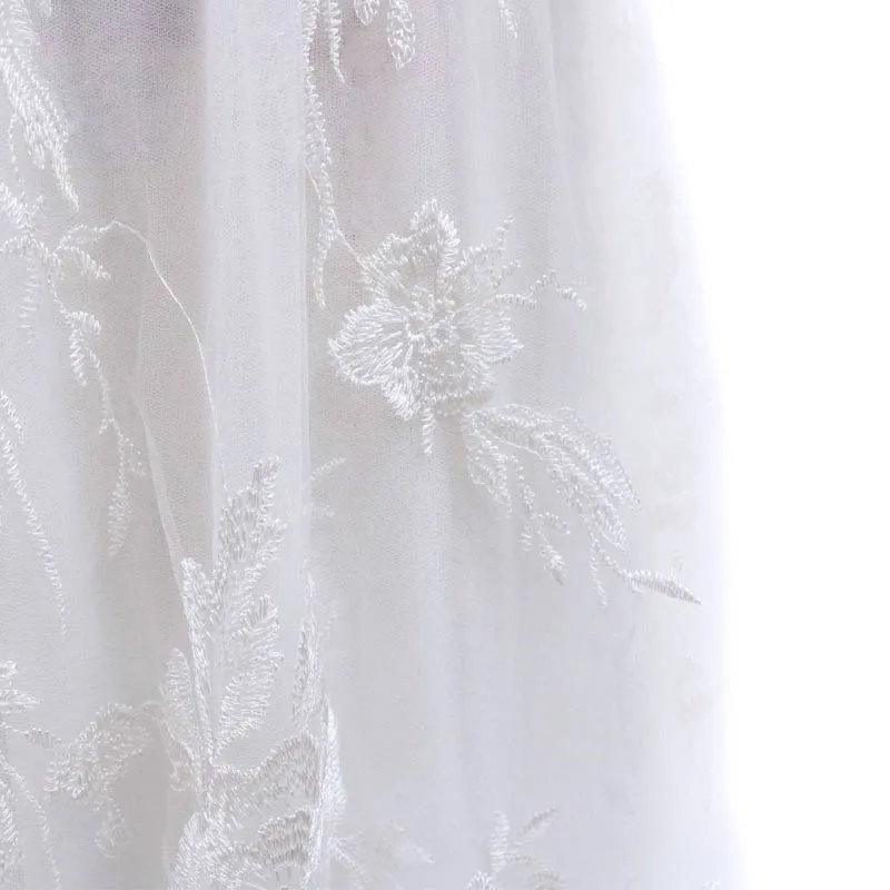 Solid Deep V-Neck Lace  Bridal Gown