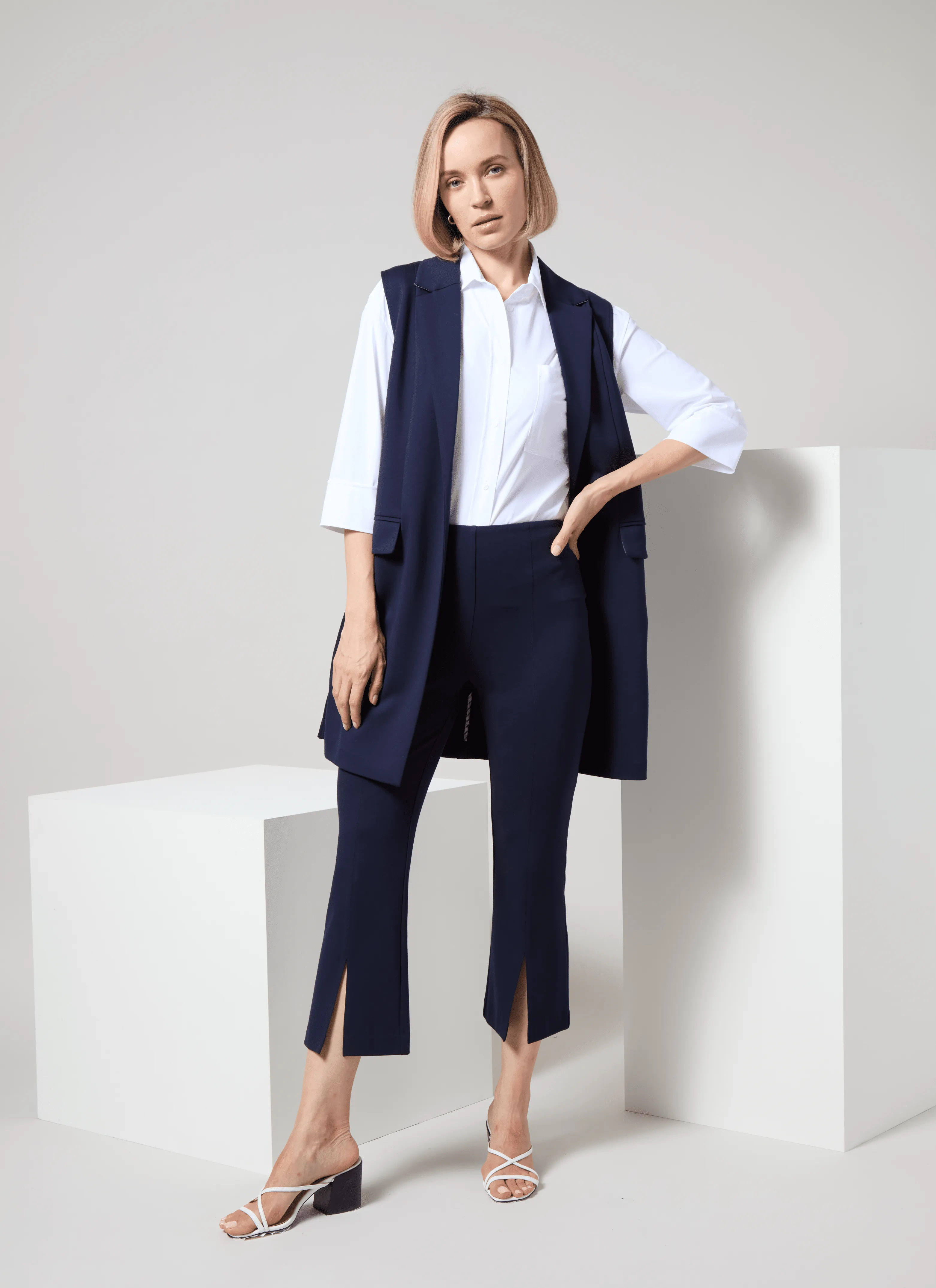 Sophie 3/4 Sleeve Cropped Shirt