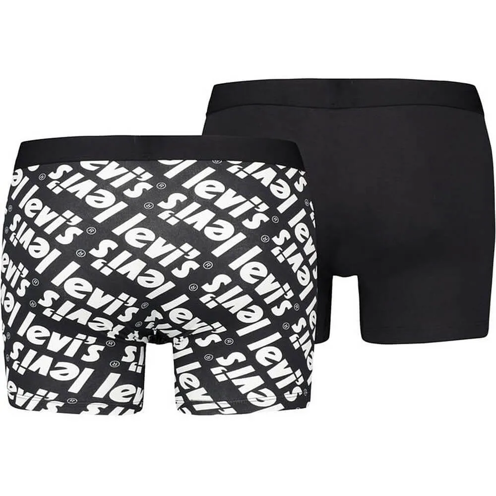 Súprava 2 kusov boxeriek Levi's® Poster Logo Aop Boxer Brief 2P čierne